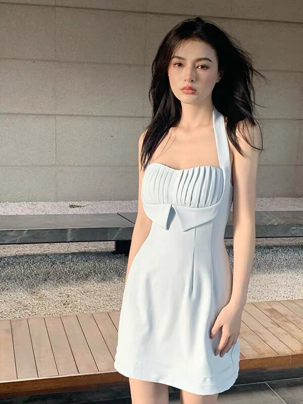 [Linna] pure sexy girl wrap arm and neck dress 12486# zxx