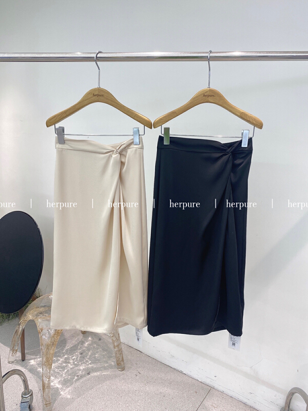 [herb] twill Satin twist skirt s22245161# lwy