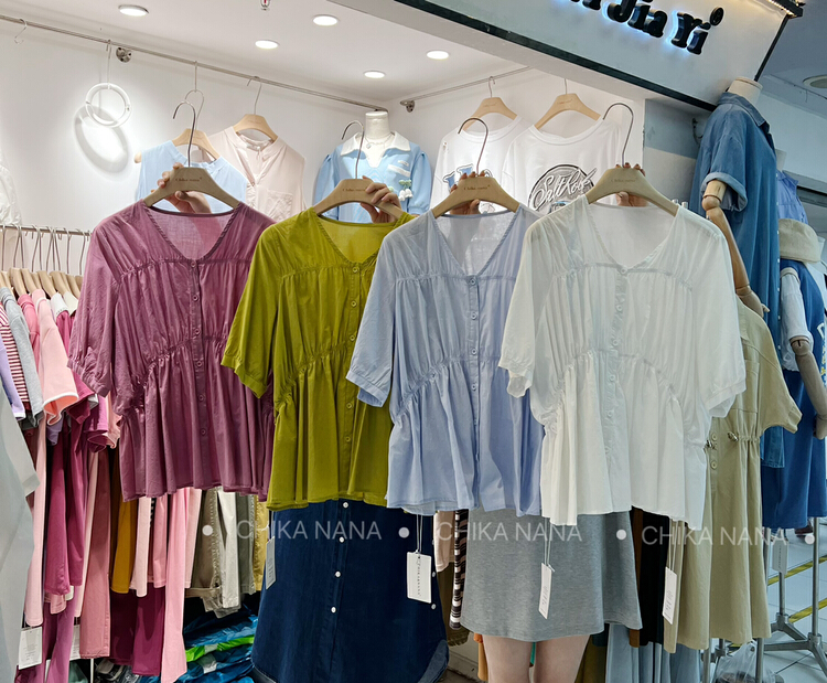 [Chika. Nana] New Korean V-neck shirt 22428# cqw