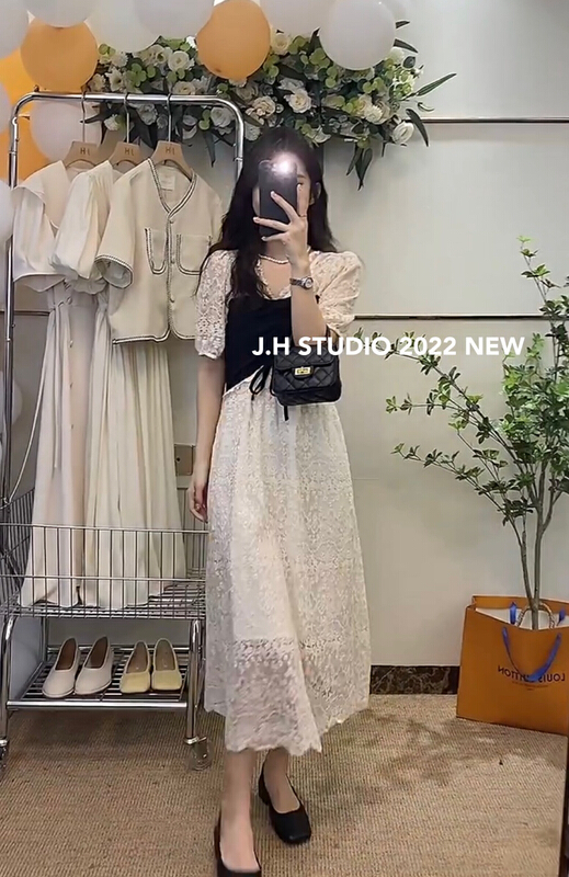 New in early summer! [JH] net red Xiaoxiang fake two color contrast dresses 41502# PCZ