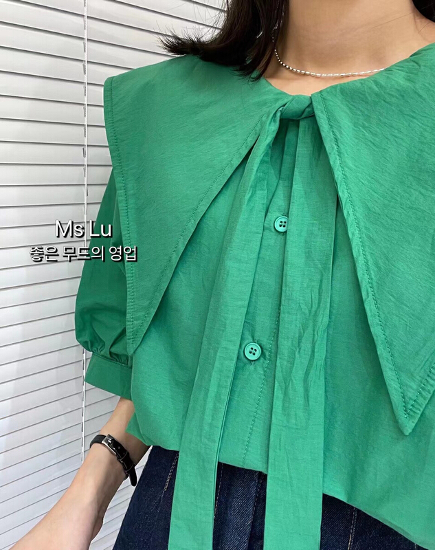 [xiaokoujia] net Navy collar button up shirt 80599# WTT