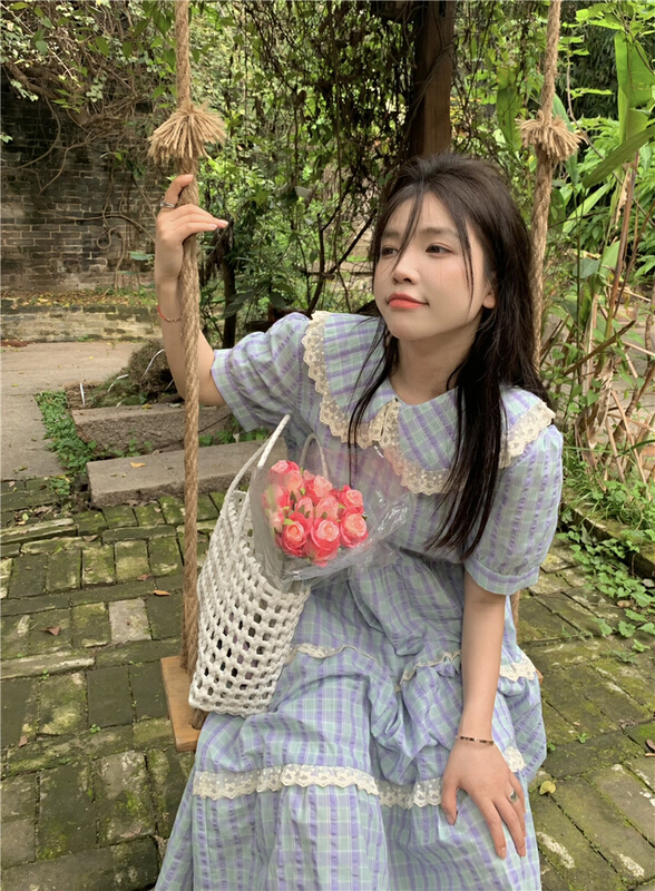 goods in stock! New in early summer! [timely rain] Han Feng's sweet design baby collar dress 53528# WPL