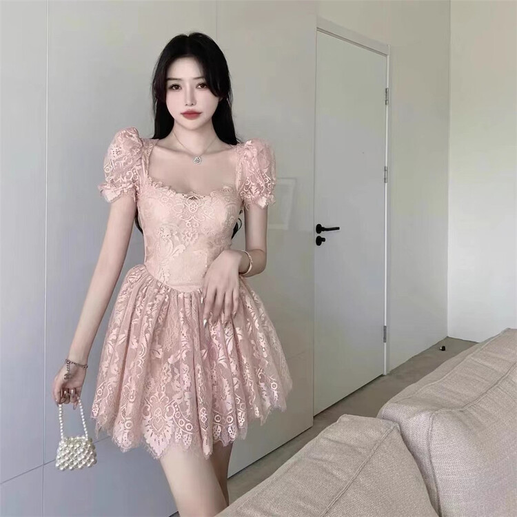 [see you] lace Pullover short sleeve dress 3996# PCZ