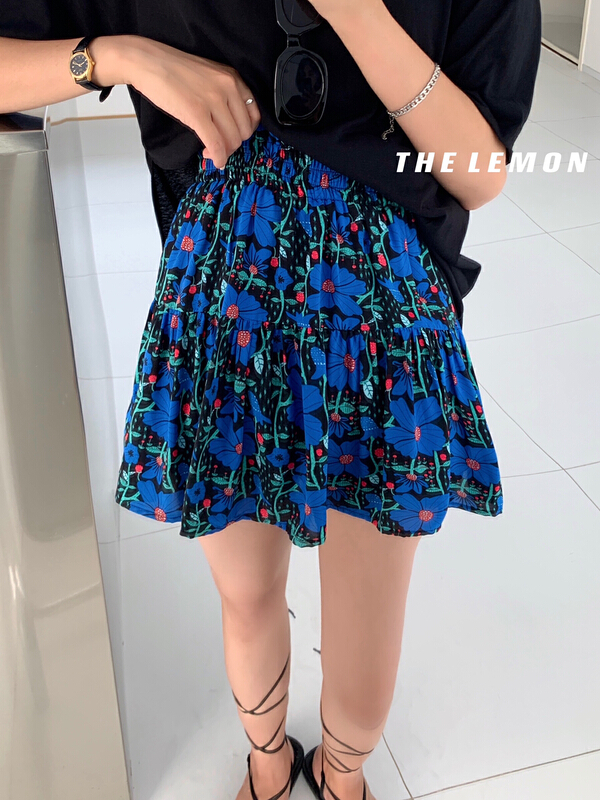 [lemon green tea] Korean broken flower slim skirt 2157# hjy