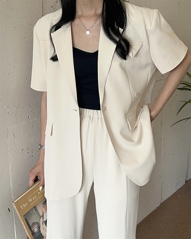 goods in stock! [FM] Korean fashion design one button suit (suit only) 6869# CLS