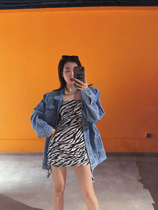 New year in early spring! [ujtrend] slim zebra suspender dress 3228# WTT