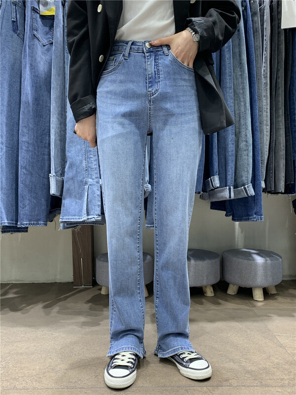 New year in early spring! [IEZ] Korean simple clean color jeans 6915# zyh