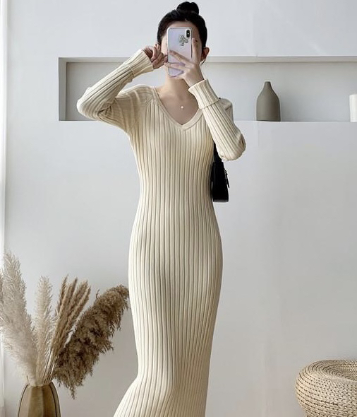 Original price 48.50! New year in early spring! [JH] rabbit velvet slim fit fashion dress 40833# PCZ