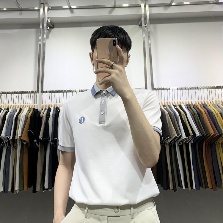 New year in early spring! [wild club] Korean style, contrast collar, comfortable and breathable polo shirt b9282# ZZL
