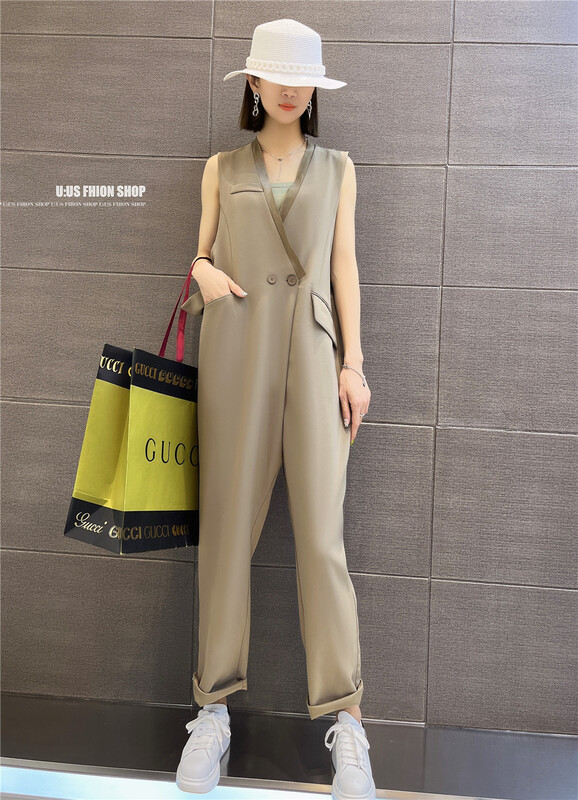 New in early summer! [UUS] Korean fashion solid color Jumpsuit 221105# zyh