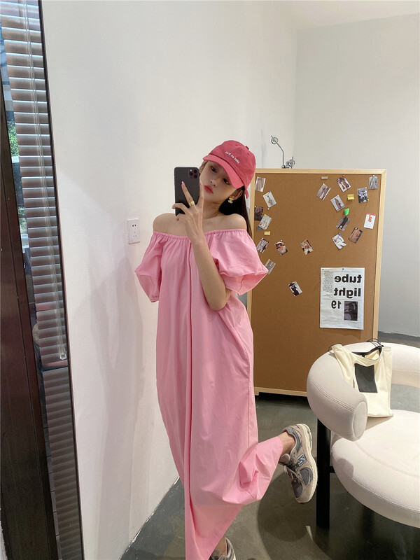 [modern 197] Korean round neck solid dress 81185# zyh