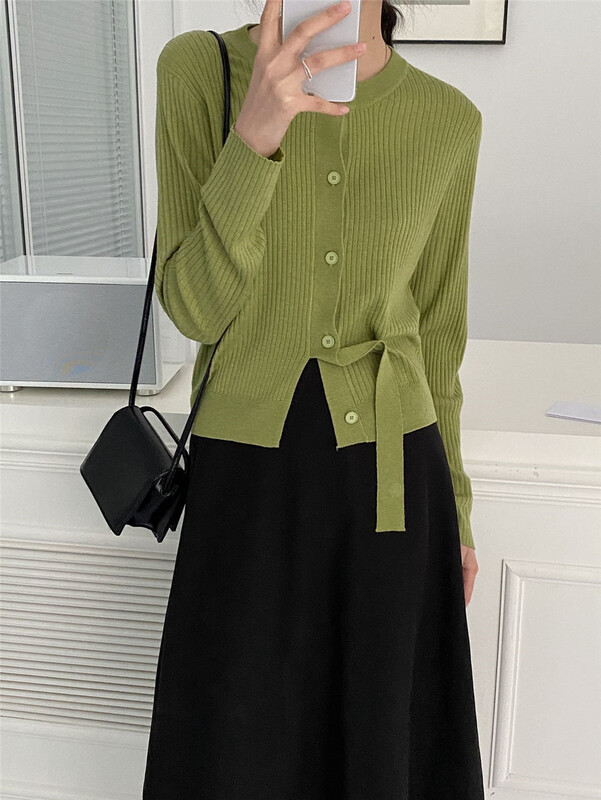Original price 77.83! New year in early spring! [clean space] Harajuku style, versatile long sleeved knitted cardigan 31173# CLS