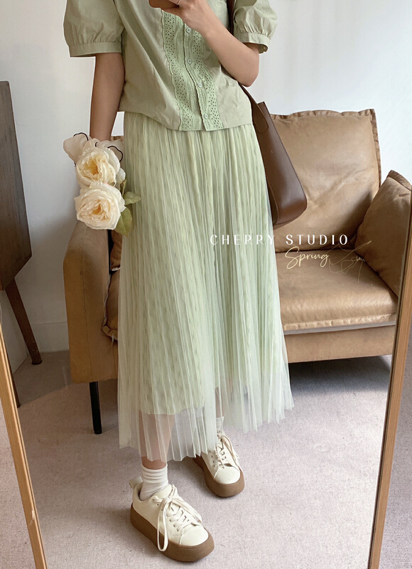 New year in early spring! [cherry studio] Korean version of INS fairy mid length skirt 5065# HBx