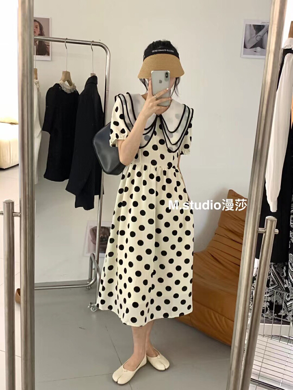 [MSTUDIO MANSA] multi layer doll collar Polka Dot Dress (dress only) y6692# ll