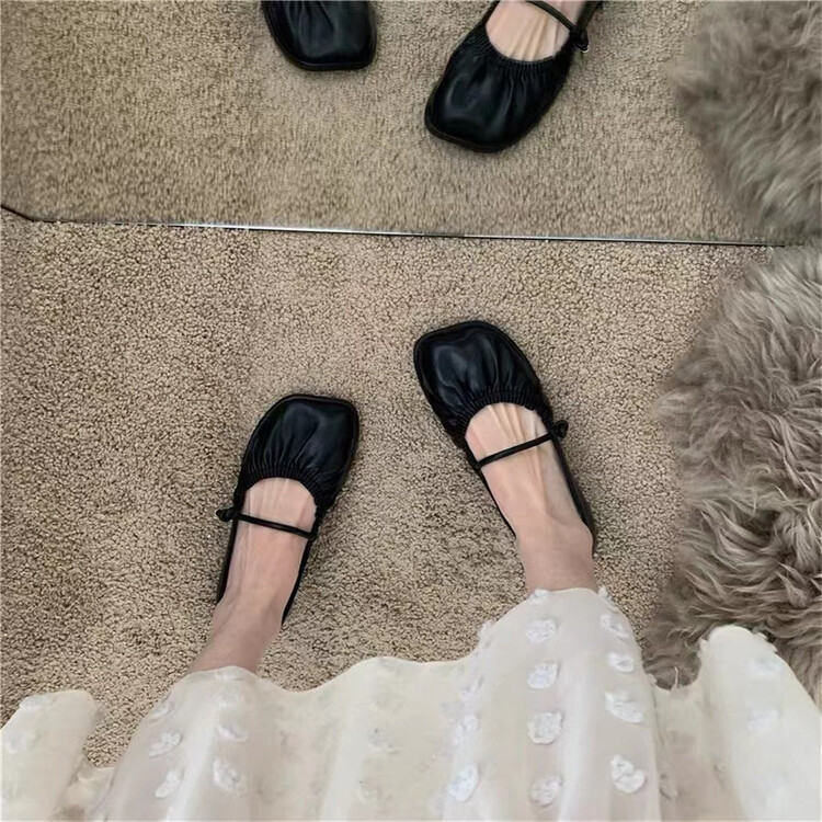 [DS. Gift] French Fangtou Korean commuter low flat heel shoes 5270# LSL