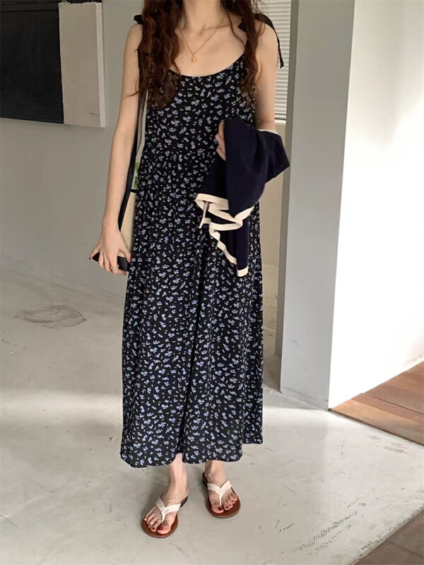 [Sicily] Korean suspender floral dress 21236# XJ