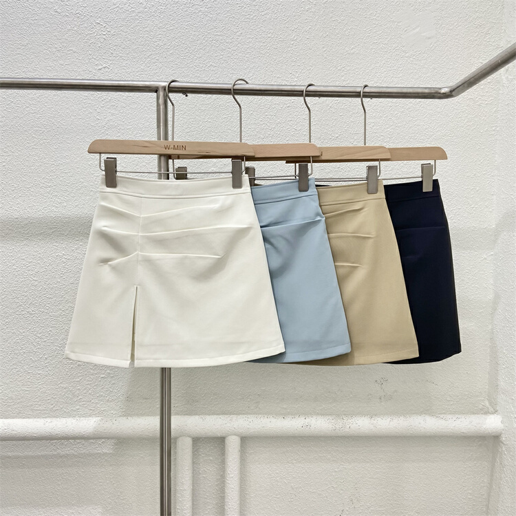 New in early summer! [w.min] niche fashion personalized split Hip Wrap Skirt 1039# CLS