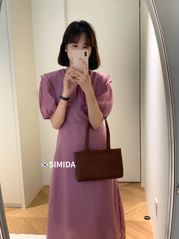 New in early summer! [Simida / doroe] Korean style doll neck long dress 10690# zxl