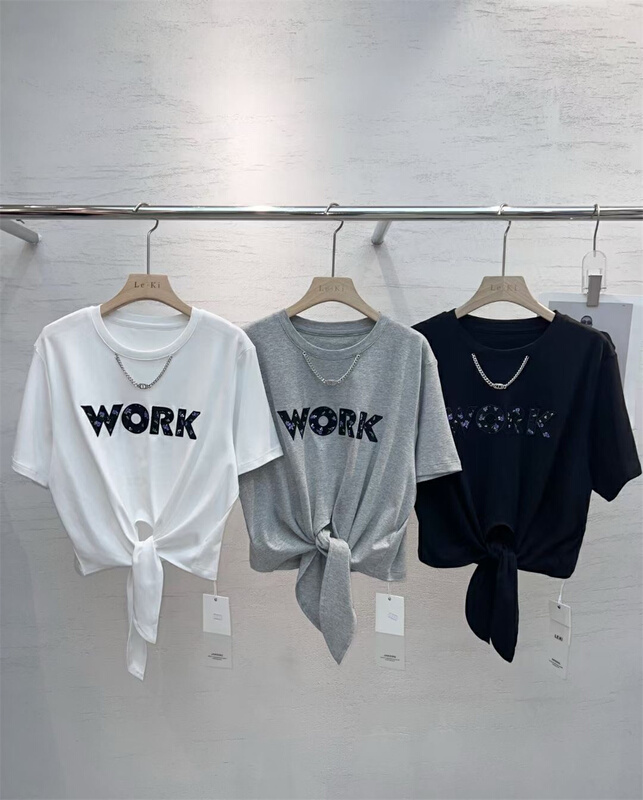 [le. Ki] small group design knot versatile short sleeve T-shirt 2295# CLS