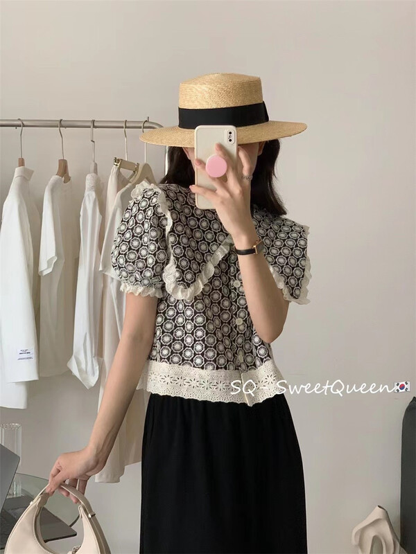 [sq] Korean style large lapel short shirt 3358# zxx