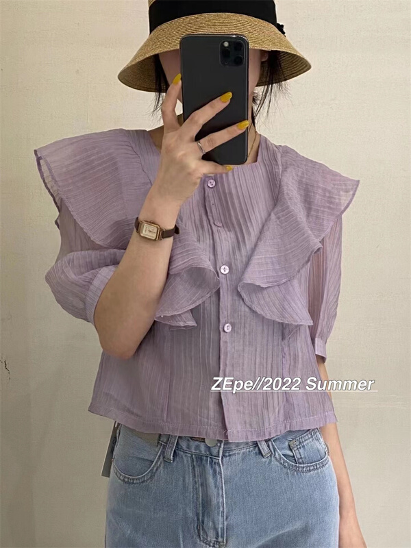 [Ze] Korean single breasted comfortable shirt 3025# ll