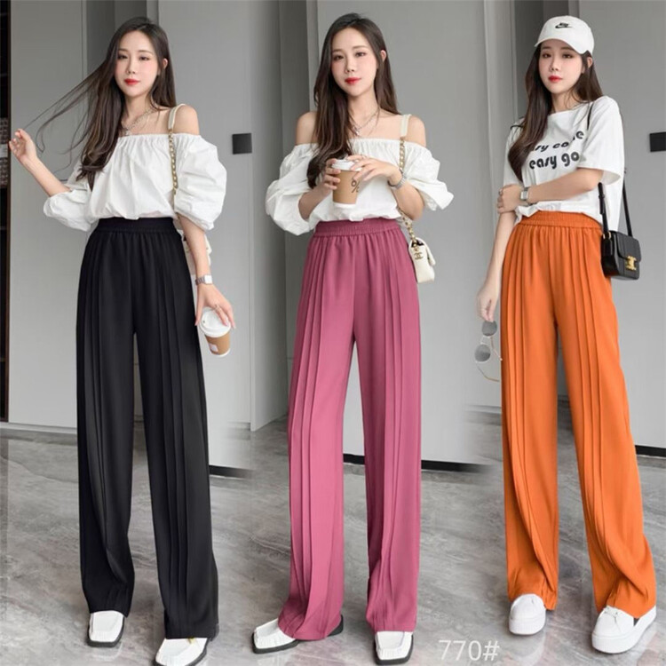 [Shangpin Wanqian] Elastic Waist Wide Leg slim casual pants ys2-770# hjy