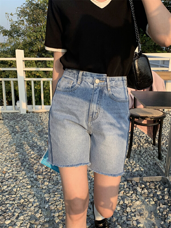 New year in early spring! [about me] retro nostalgic irregular design denim shorts 217709# cqw