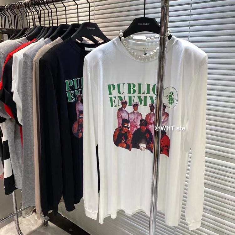 [168 +] Korean print Pullover long sleeve T-shirt 2500# WTT