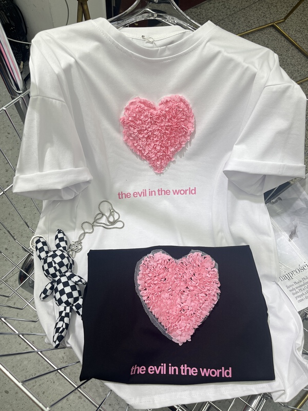 [Irene] crew neck loose print short sleeve T-shirt 2246# WTT