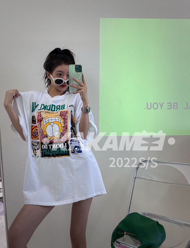 New in early summer! [kakamee] cartoon printed loose short sleeve T-shirt 3920# LSL