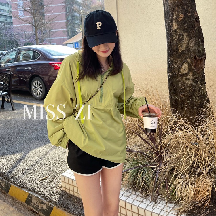 [miss Zi] Korean casual loose hooded sunscreen shirt 2299# cqw