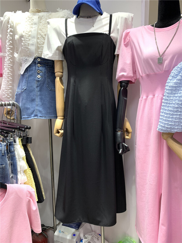 goods in stock! New in early summer! [double. J] Korean version simple Chiffon suspender long dress 1821# PCZ