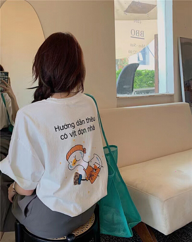 [j.2] Korean print Pullover short sleeve T-shirt 4563# LSW