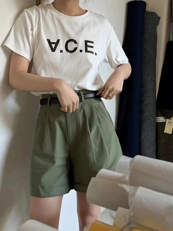 New in early summer! [6688] simple and versatile loose casual shorts (with belt) 2262# WPL