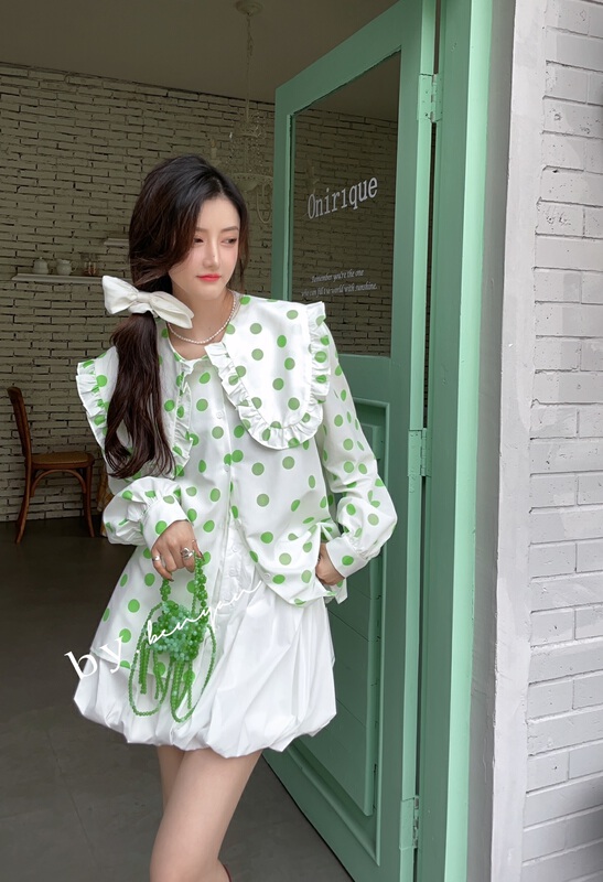 New year in early spring! [benyan] Korean doll collar wave point T-shirt 7662# zxx