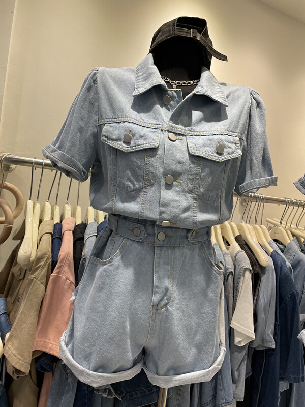 New in early summer! [Dandan] Korean version of versatile fashion denim Jumpsuit (only selling Jumpsuit) 9302# LSW