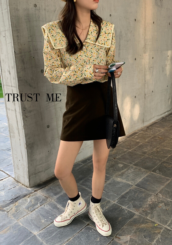 [trust me] clean version simple A-line versatile skirt 19270# YYW