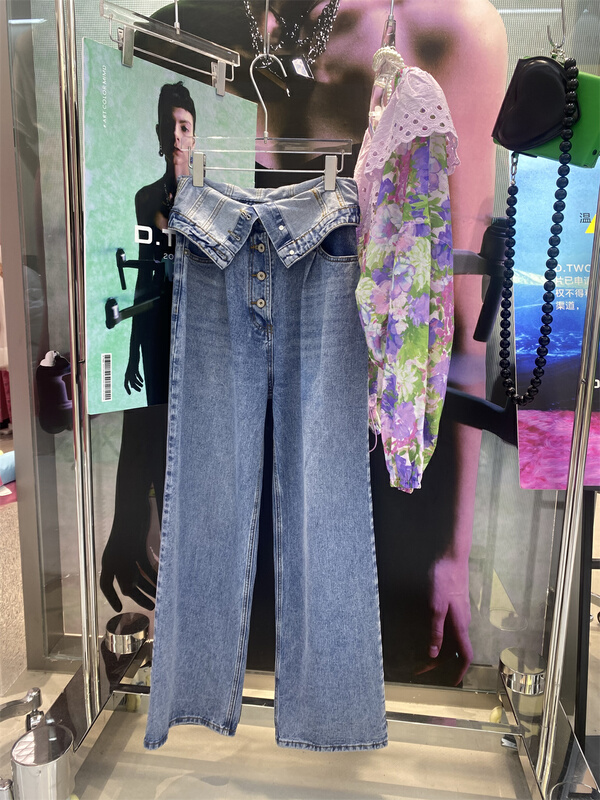New in early summer! [D2] high waist personalized loose jeans 2105251# CSX