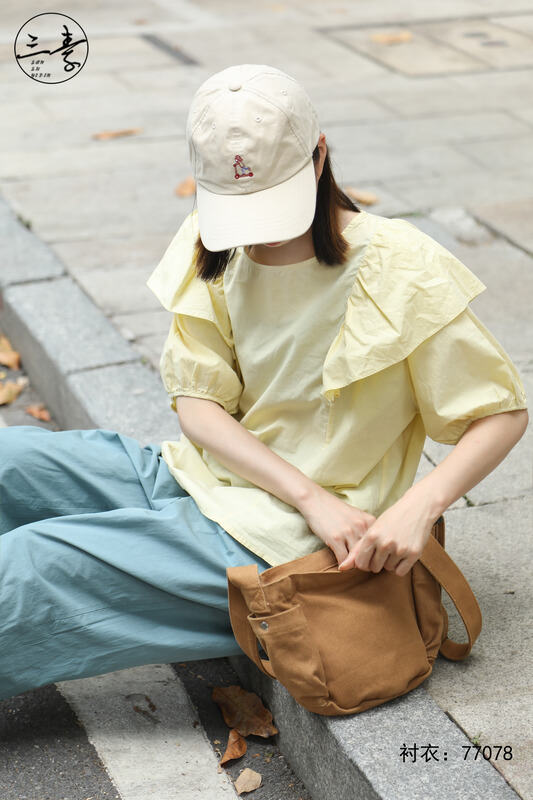 [original three element clothes] simple temperament casual lace blouse 77078# XYJ