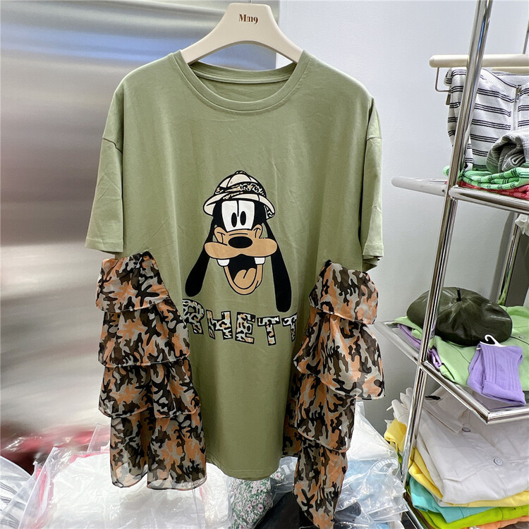 [mm9] puppy print loose short sleeve T-shirt 6064-1# XYJ