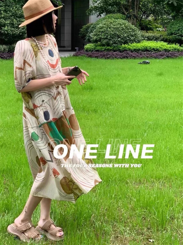[UUS] round neck bubble sleeve lady dress (with suspender) 222956# hyy