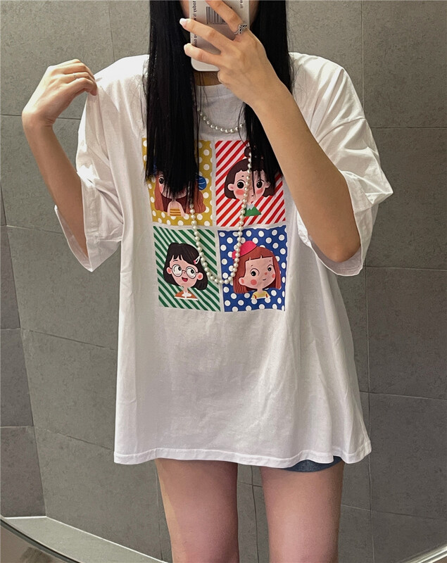 [C.Y] young girl print short sleeve T-shirt ys1-3372# XJ