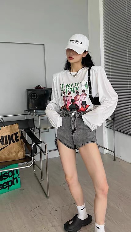 [w +] letter printed loose sunscreen shirt 3236# WTT
