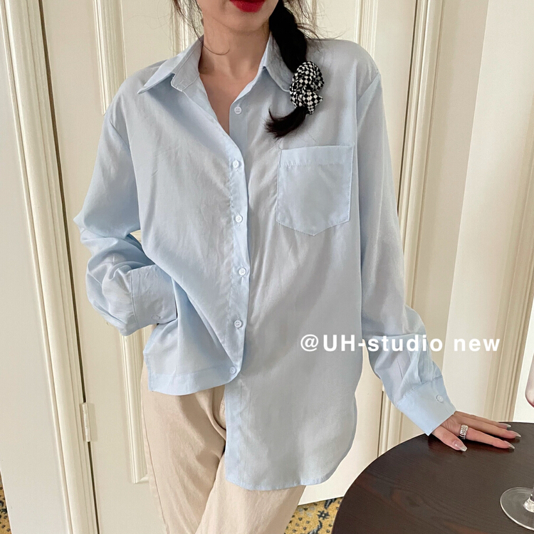 Original price 55.67! New year in early spring! [uh] simple and versatile slim shirt 7609# hjy
