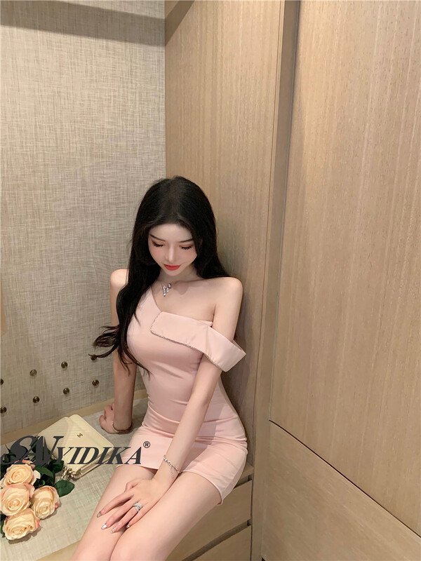 [aiyidika] celebrity style waistband off shoulder dress 655# JJ