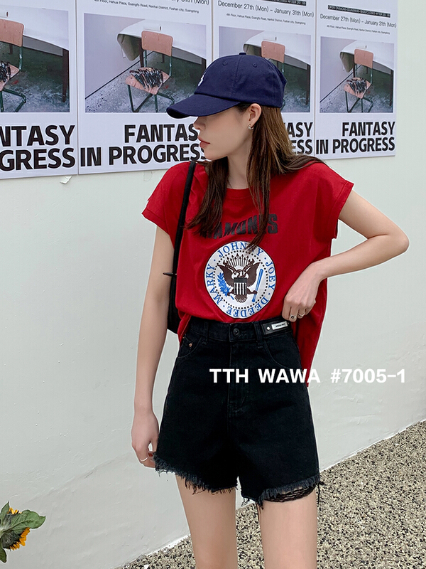 goods in stock! New in early summer! [Wawa] Korean casual versatile denim shorts 7005-1# ozq