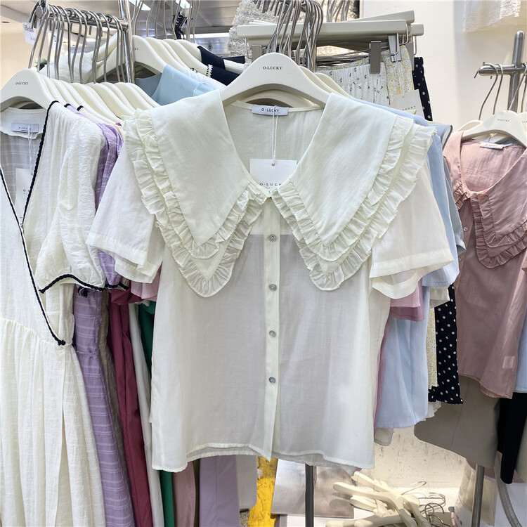 New in early summer! [o.lucky] simple and versatile large lapel shirt 1616# HBx