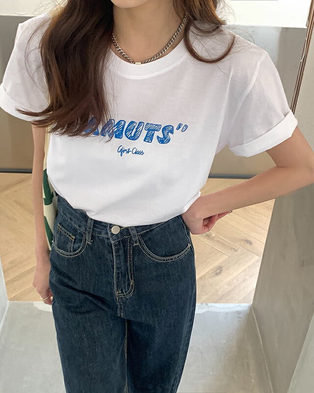 New in early summer! [Dake family] letter printed loose round neck short sleeve T-shirt 5148# ZSY
