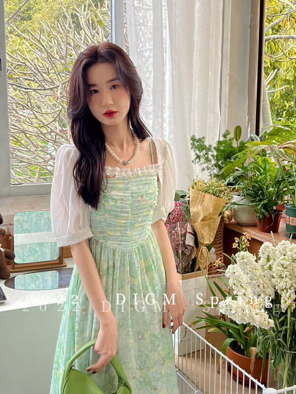 [digm] new French floral slim dress + short shawl suit 5513# zxx