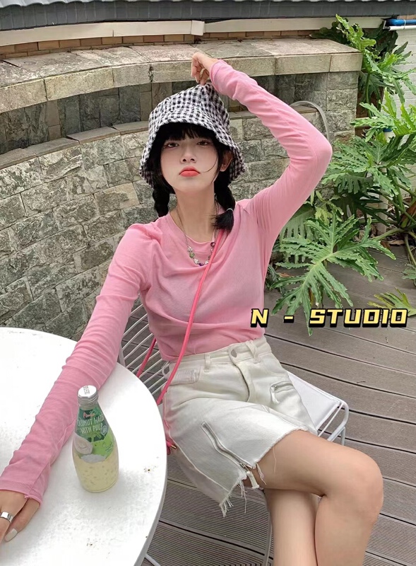 New in early summer! 【N】 Elastic versatile solid long sleeve T-shirt 0665# WTT